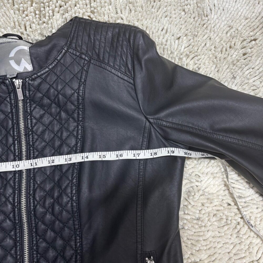 Moto Black Vegan Faux Leather Zippered Jacket - Picture 6 of 8